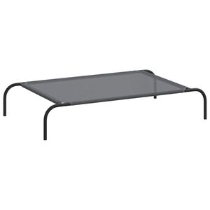 vidaXL Cuccia per Cani Rialzata Grigia 110x65x20cm Textilene e Acciaio