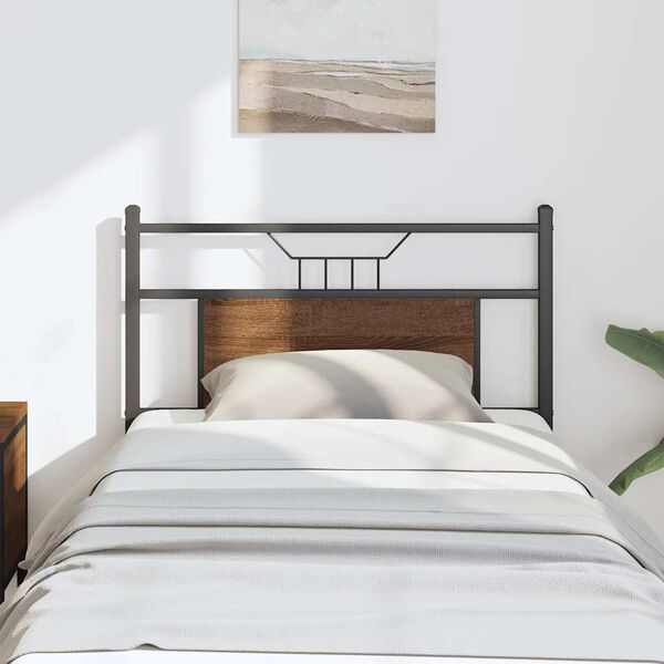 vidaXL Testiera di Ricambio Rovere Marrone 80 cm in Legno Multistrato e Acciaio