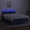 vidaXL Letto a Molle con Materasso e LED Blu 140x200 cm in Tessuto