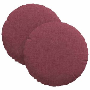vidaXL Cuscini per Seduta 2 pcs Rosso Vino &Oslash;30 x 13 cm Tessuto