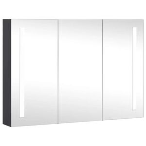 vidaXL Armadietto Bagno con Specchio e LED 89x14x62 cm