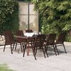 vidaXL Set da Pranzo da Giardino 7 pz Marrone e Nero