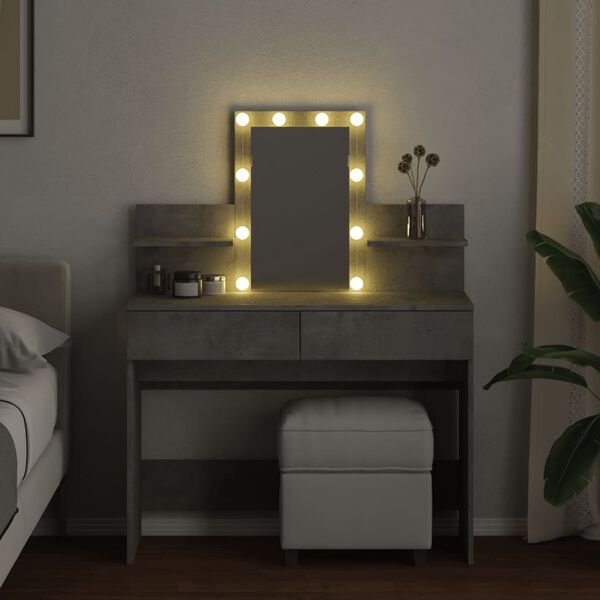 vidaXL Toeletta con LED Grigio Cemento 100x40x130 cm