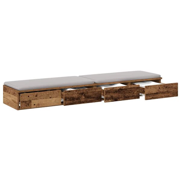 vidaXL Cassetti per letto Legno vecchio 150 x 36,5 x 16,5 cm