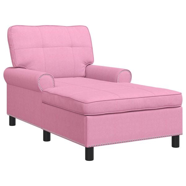 vidaXL Chaise Lounge con cuscino Rosa 91 x 157 x 91 cm Tessuto