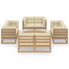 vidaXL Set Divani da Giardino 9 pz con Cuscini Legno Massello di Pino