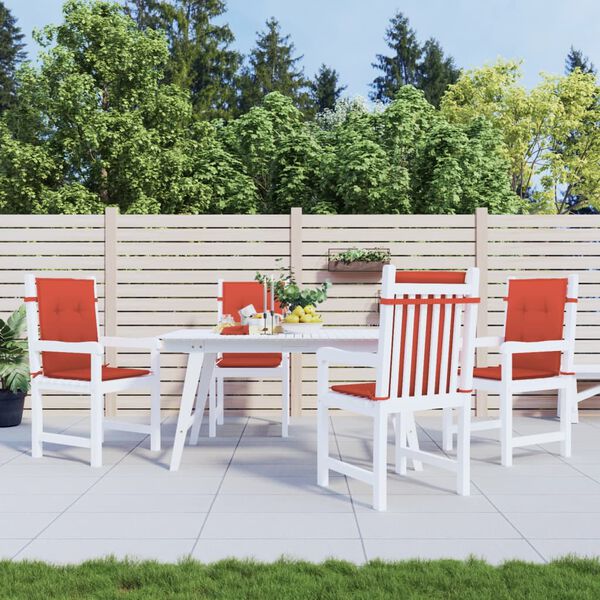 vidaXL Cuscini Sedia Schiena Bassa 4 pz Rosso M&eacute;lange 100x50x4 Tessuto