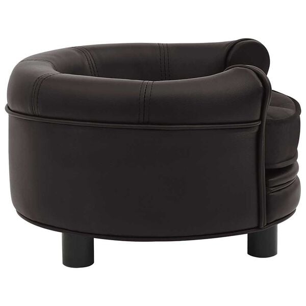 vidaXL Divano per Cani Marrone 48x48x32 cm in Peluche e Similpelle