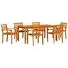 vidaXL Set da Pranzo per Giardino 7 pz Marrone