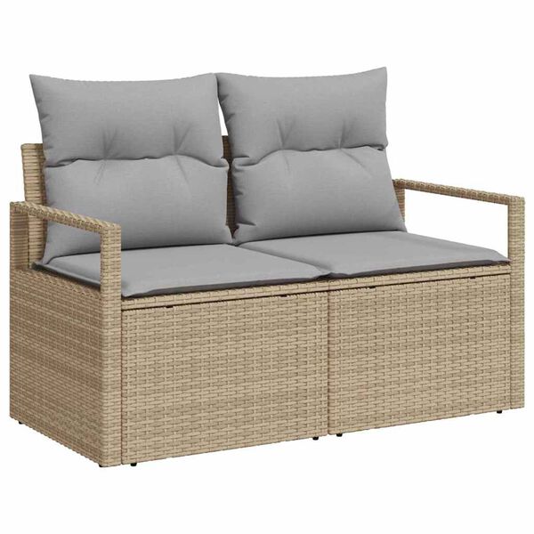 vidaXL Set di divani con cuscino 8 pcs Beige polyrattan