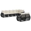 vidaXL Set Divano da Giardino 8 pcs Nero e Bianco Crema polyrattan