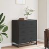 vidaXL Credenza Rovere Nera 68x35x76 cm in Truciolato e Metallo