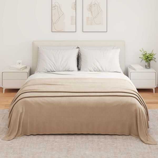 vidaXL Coperte da Pile 6 pcs Cammello 350 x 270 cm Panno