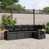 vidaXL Set Divani da Giardino 5 pz con Cuscini in Polyrattan Nero