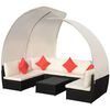 vidaXL Set Divani da Giardino 9 pz con Tettuccio in Polyrattan Nero