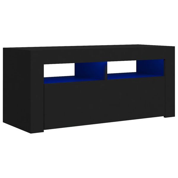 vidaXL Mobile Porta TV con Luci LED Nero 90x35x40 cm