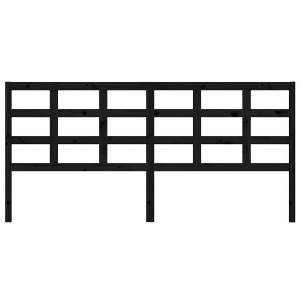 vidaXL Testiera per Letto Nera 205,5x4x100cm in Legno Massello di Pino