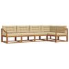 vidaXL Set di divani da esterno 5 pz Naturale e Beige