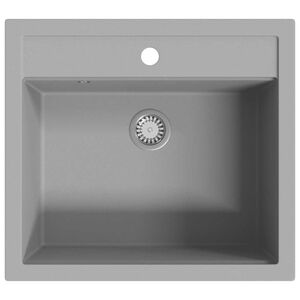 vidaXL Lavello da Cucina in Granito Vasca Singola Grigio