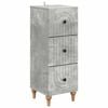 vidaXL Mobile con Cassetti Grigio Cemento 33 x 34,5 x 90 cm