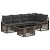 vidaXL Set Divano da Giardino 6 pz Grigio e Grigio Scuro polyrattan