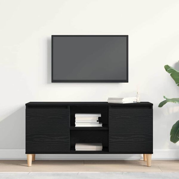 vidaXL Mobile TV Rovere Nero 102 x 35 x 50 cm Legno multistrato