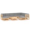 vidaXL Set Salotto Giardino 10pz Cuscini Antracite Legno Massello Pino