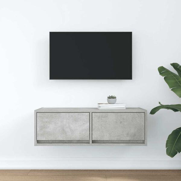 vidaXL Mobile per TV Grigio Cemento 80x31x25,5 cm Legno Multistrato