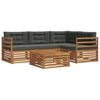 vidaXL Set di divani da esterno 5 pz Naturale e Antracite