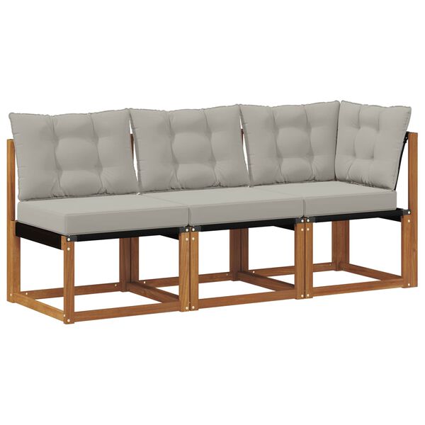 vidaXL Divano modulare da esterno e angolare 3 Pezzo Naturale