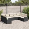 vidaXL Set Divano da Giardino 9 pcs Nero e Bianco polyrattan