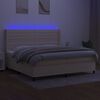 vidaXL Letto a Molle Materasso e LED bianco 200x200cm in Tessuto