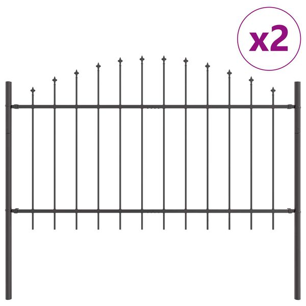 vidaXL Recinzione per Giardino 2 pcs Grigio 170 x 140 cm