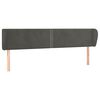vidaXL Testiera ad Orecchio Grigio Scuro 183x23x78/88 cm in Velluto