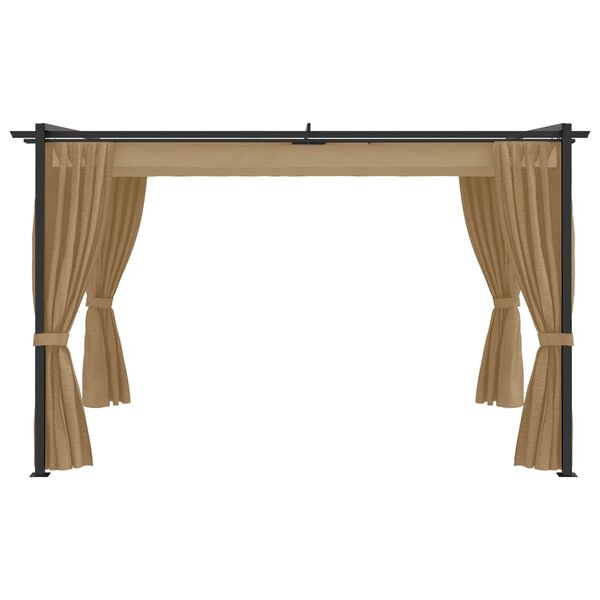 vidaXL Gazebo 4x3 m Grigio Talpa