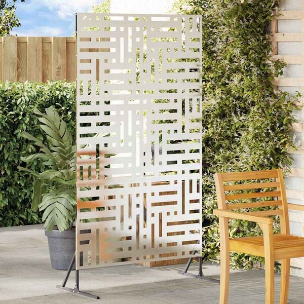 vidaXL Schermo per Privacy Grigio 100 x 50 x 180 cm Acciaio