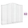 vidaXL Cesti Gabbioni ad Arco 2 pz 200x30x160/180 cm Ferro Zincato