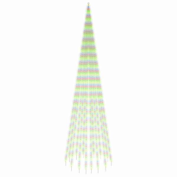 vidaXL Albero di Natale Pennone Colorato 1134 LED 800 cm