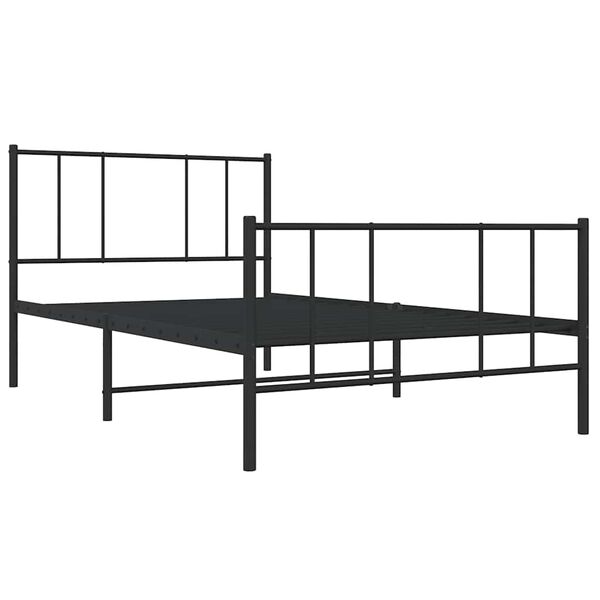 vidaXL Giroletto con Testiera e Pediera Metallo Nero 75x190 cm