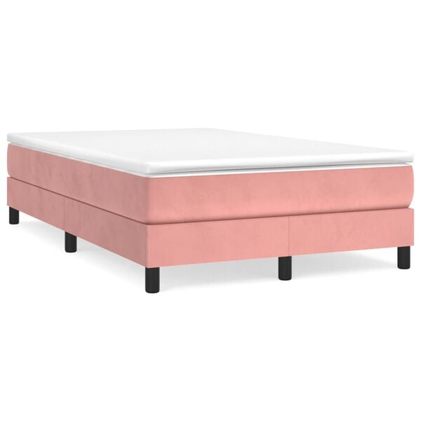 vidaXL Struttura Letto a Rete a Molle Rosa 120x200 cm in Velluto