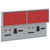 vidaXL Set di armadi per attrezzi con lo scaffale 6 pz Rosso
