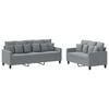 vidaXL Set di Divani 2 pz con Cuscini Grigio Chiaro in Tessuto