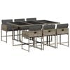 vidaXL Set da Pranzo da Giardino 7 pz con Cuscini in Polyrattan Grigio