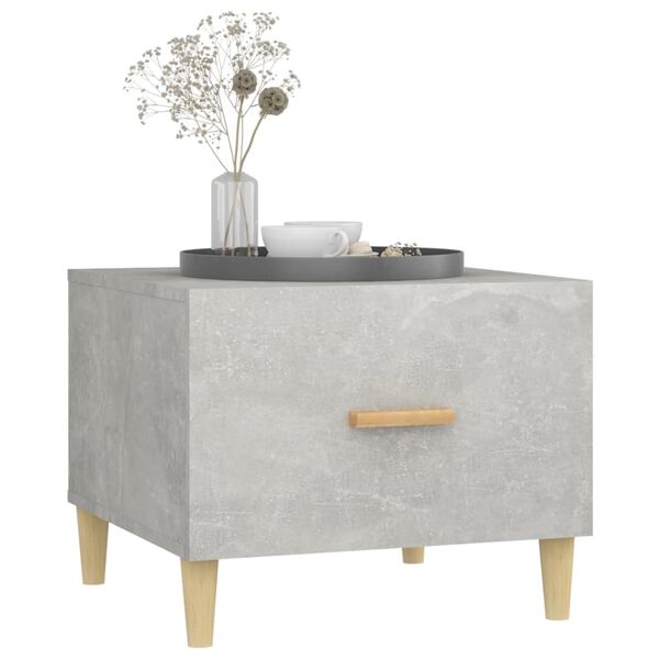 vidaXL Tavolino Salotto Grigio Cemento 50x50x40 cm Legno Multistrato