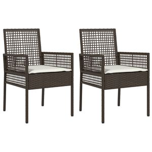 vidaXL Sedia da Giardino 2 pcs Marrone 55 x 53 x 85 cm polyrattan