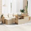vidaXL Set Divani da Giardino 7 pz con Cuscini Beige Polyrattan Acacia