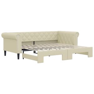 vidaXL Divano Letto con Letto Estraibile Crema 90x200 cm in Similpelle