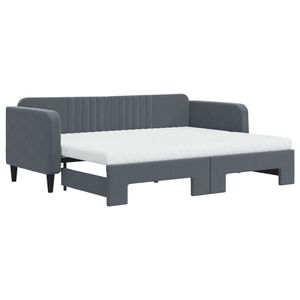 vidaXL Divano Letto Estraibile Materassi Grigio Scuro 80x200cm Velluto