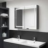 vidaXL Mobiletto per specchio da bagno Grigio 80 x 12 x 68 cm