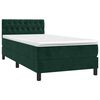 vidaXL Letto a Molle con Materasso e LED Verde Scuro 90x190 cm Velluto
